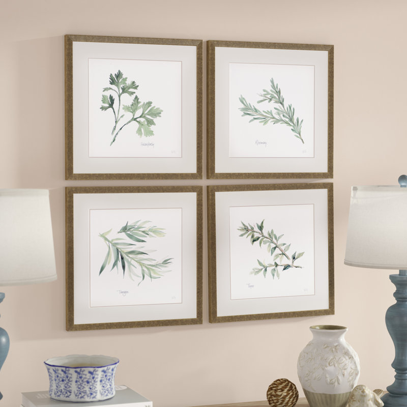 Lark Manor 'Herbs' 4 Piece Framed Graphic Art Print Set & Reviews | Wayfair